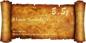 Black Szovát névjegykártya